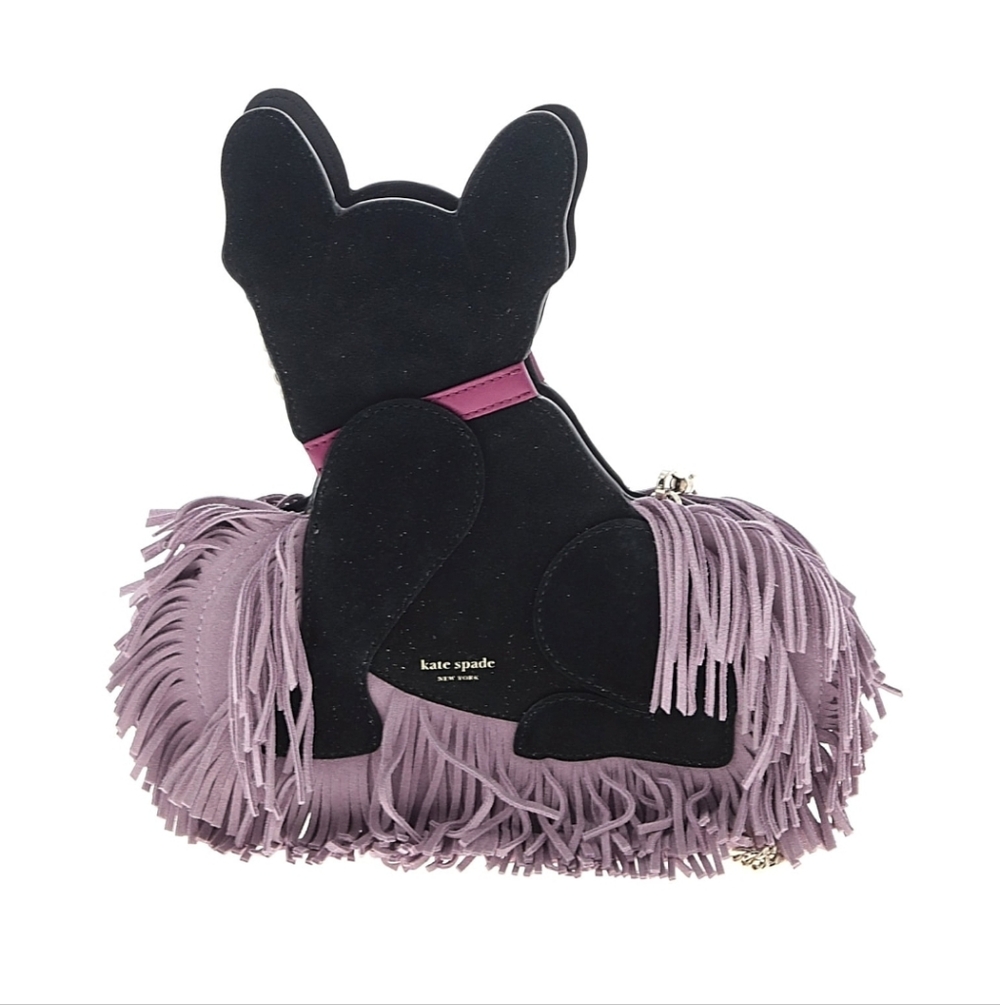 Kate Spade Black and Pink Dog Fringe Bag - Picture 3 of 6